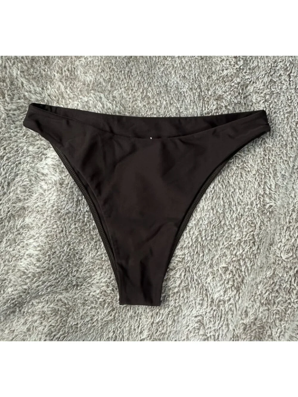 Nyud Swim Women Brown Bikini Bottoms Size Large L High Cut Cheeky Swimsuit NWOT